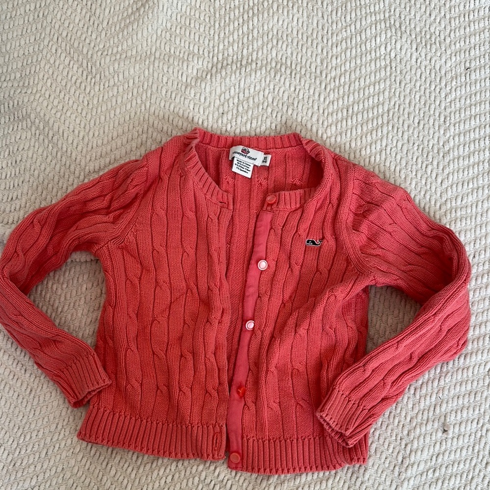 Vineyard Vines Girls Pink Cable Knit Sweater